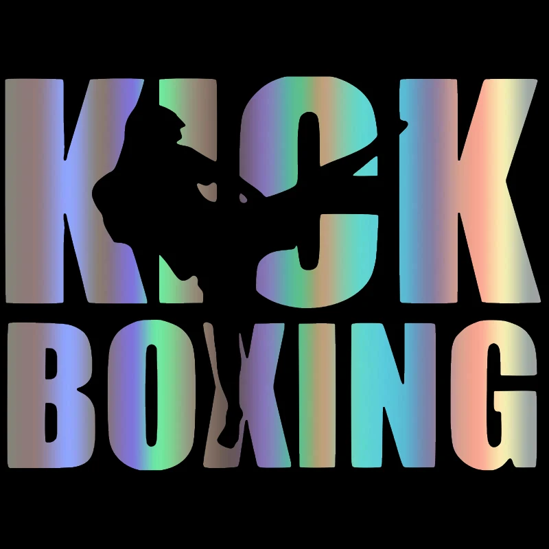 

Kick Boxing Funny Car Sticker and Decal Silver/black KK Vinyl Auto Car Stickers Sunscreen Waterproof 20cm*15cm
