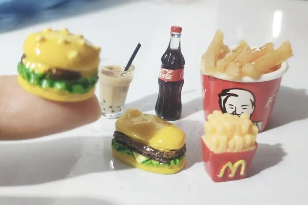 1/6 весы ролевые игры миниатюрный мини гамбургер картофеля фри быстро Еда для BJD