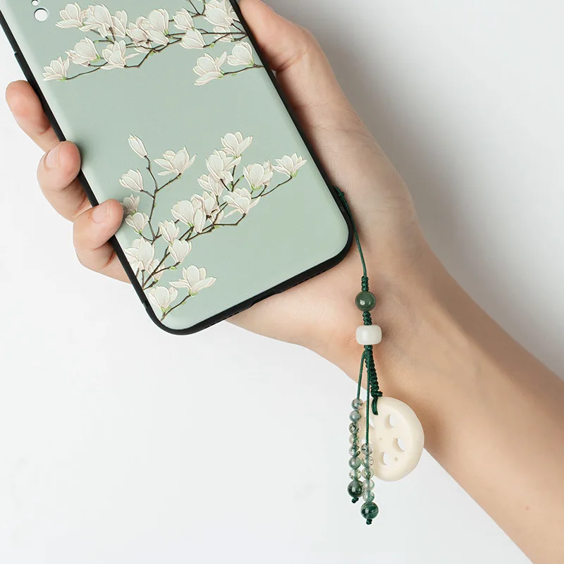 Chinese elements hand-woven original Dragon Boat Festival lotus Bodhi mobile phone chain pendant pendant pendant hanging chain