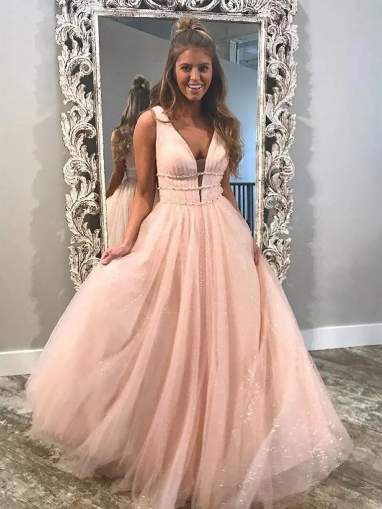 2021 Robe De Soiree Длинные Выпускные платья с v образным вырезом вечерние блестящее