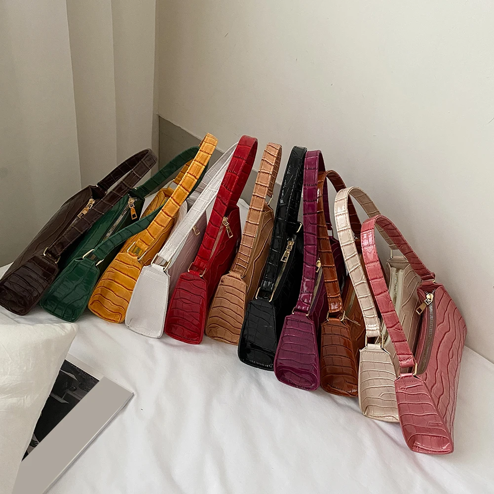 

Fashion Exquisite Shopping Bag PU Leather Handbag Female Shoulder Armpit Bag Retro Casual Women Tote Small Clutch Dropshipping