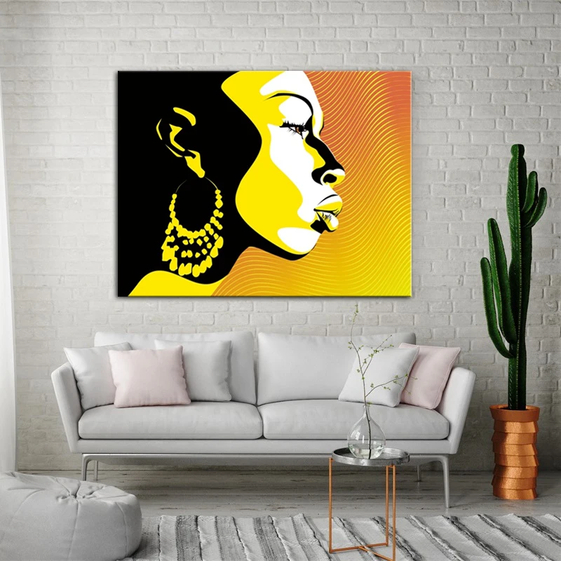 Abstract Woman Poster and Prints Black African Woman Canvas Art Prints for Wall Decor Pictures Print on Canvas