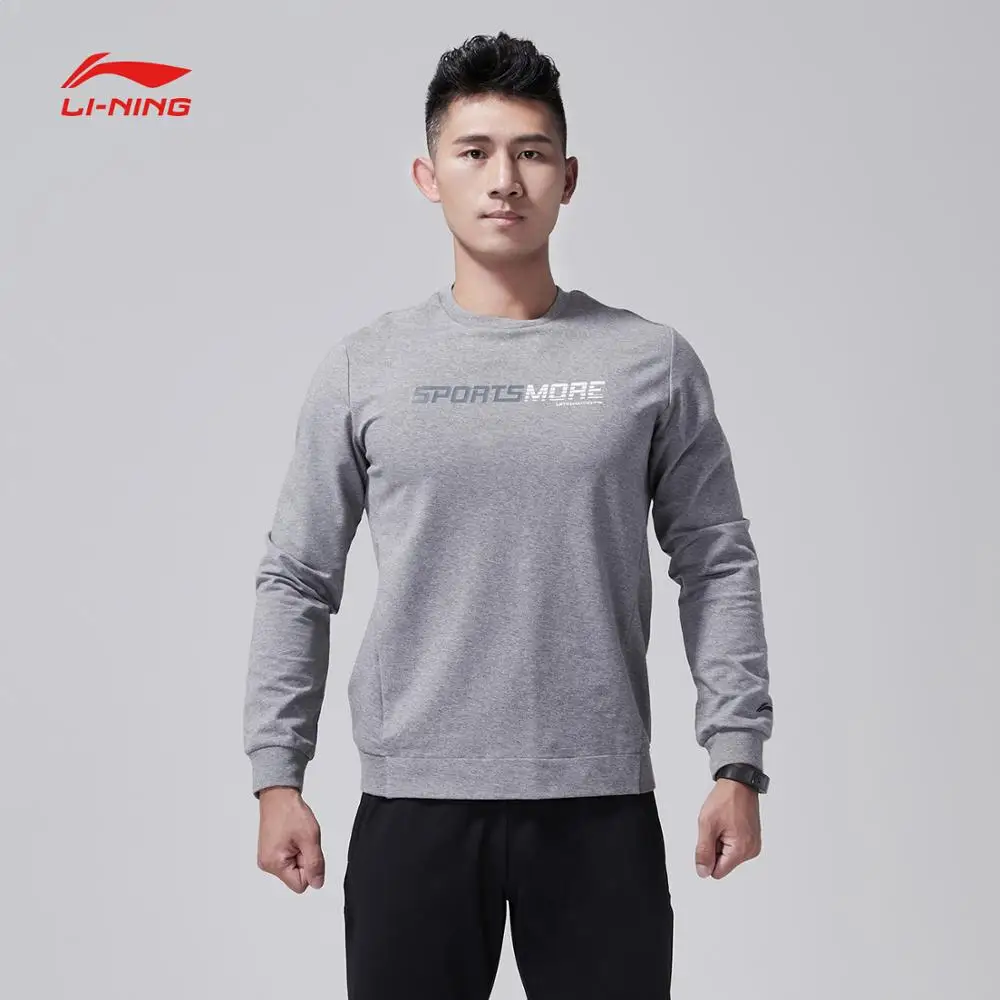 Li-Ning мужской тренировочный свитер с капюшоном из 82% хлопка, 15% полиэстера, 3% спандекса, спортивные топы AWDN339 MWW1403