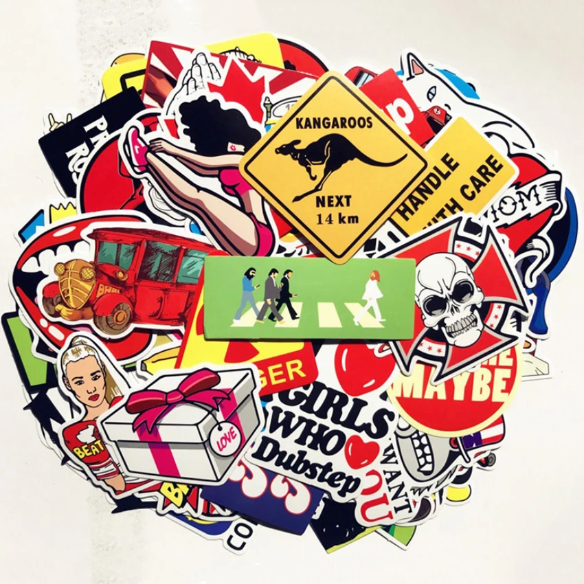

100Pcs Doodle Stickers autocollant pegatinas Waterproof Stickers Classic Moto Suitcase Laptop Skateboard Stickers