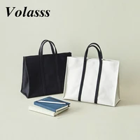 volasss womens handbags magnetic buckle canvas handbag black women canvas bags korean 2022 ladies high quality white tote bag