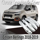 Наклейки для Citroen Berlingo XL 2018 2019 2020, Стайлинг, украшение, хромированная крышка ручки двери, краска, ремонт, автомобильные аксессуары
