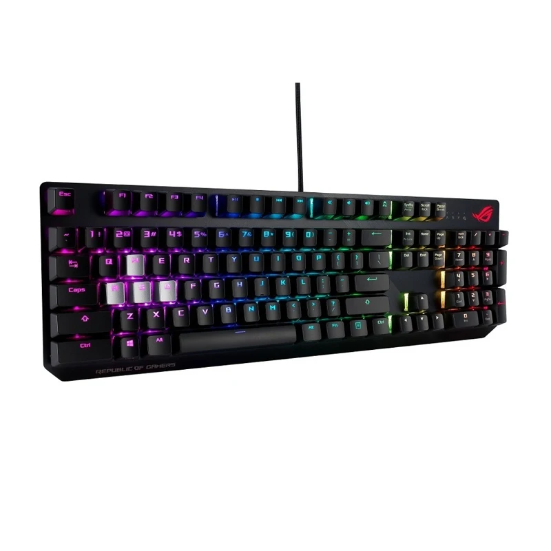 Клавиатура ASUS ROG Strix Scope Cherry MX red silent проводная игровая RGB подсветка USB аллюминивая