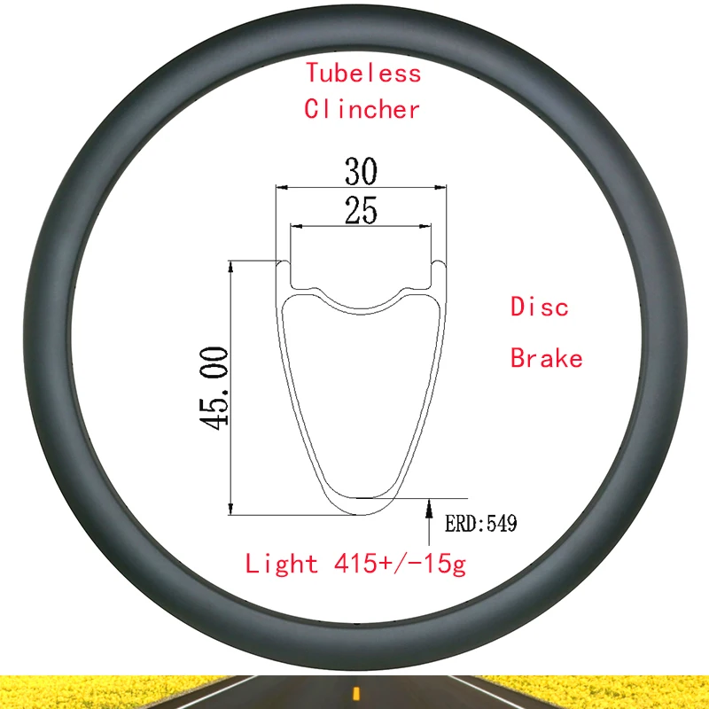 

700C 45*30 мм Дорожный велосипед углеродный обод свет 45 мм Глубина 30 мм Широкий дисковый тормоз фонарь 3K 12K 16 18 20 21 24 28 32 36 отверстия