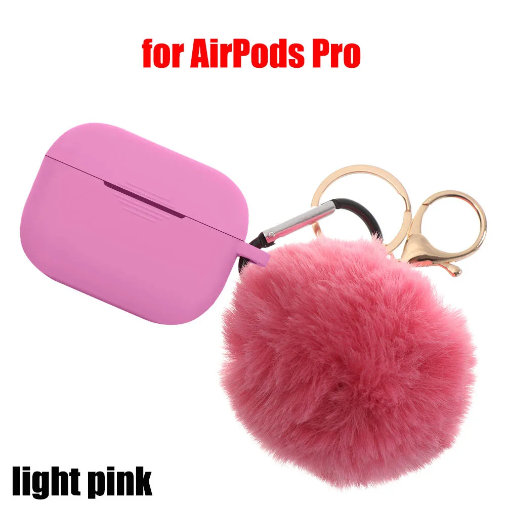 Модный защитный чехол для Air Pods 1/2, чехол для наушников, силиконовый чехол с защитой от падения, милый меховой шарик, брелок для Airpods/Airpods Pro - Цвет: LP for AirPods Pro