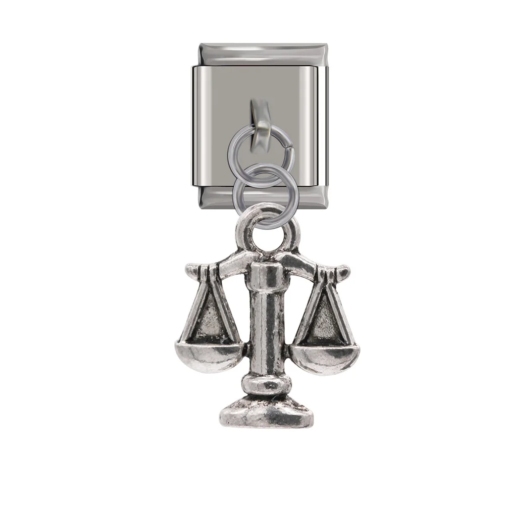 Libra Hapiship, 13 мм, ширина,, Дейзи, тибетское серебро, 12 созвездий, браслет, подходит для изготовления ювелирных изделий из нержавеющей стали, 13 мм-DJ31 - Окраска металла: Libra