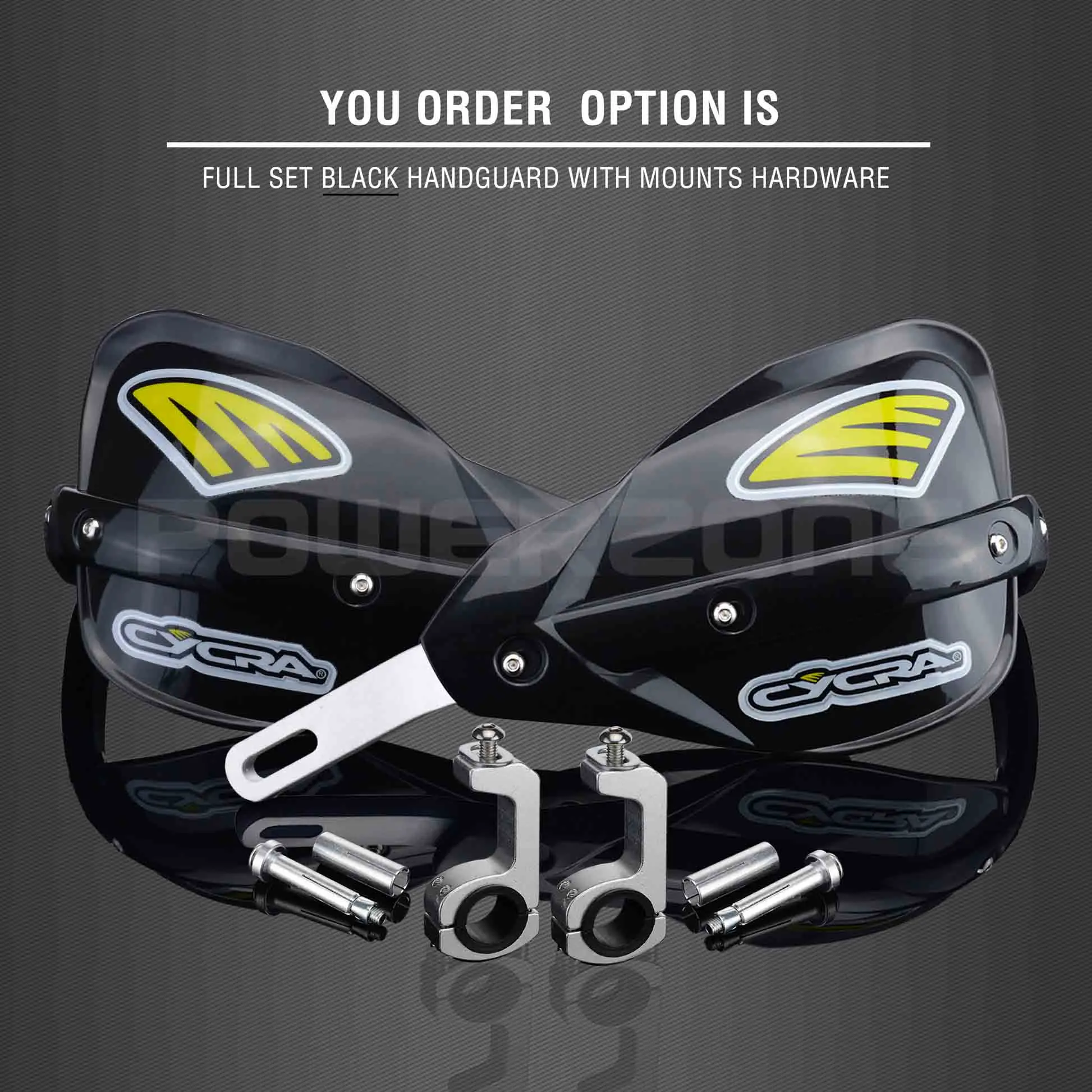Full set Black Powerzone Мотоцикл Байк ATV Руль рукавицы для KTM ADV EXC Enduro Husqvarna FE TE WRF CRF YZF rmz KXF KLX - Цвет: Full set Black