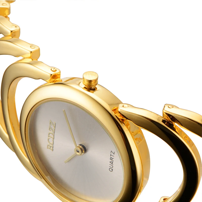 

Fashion Womens Ladies Gold Round Quartz Analog Dress Bracelet Wrist Watch Gift