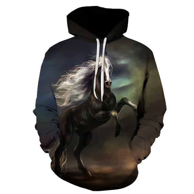 

LIASOSO Horse Arrived Success 3D Print Hoodies Interesting Implication Animal Design Streetwear Pullover Casual Sweatshirt