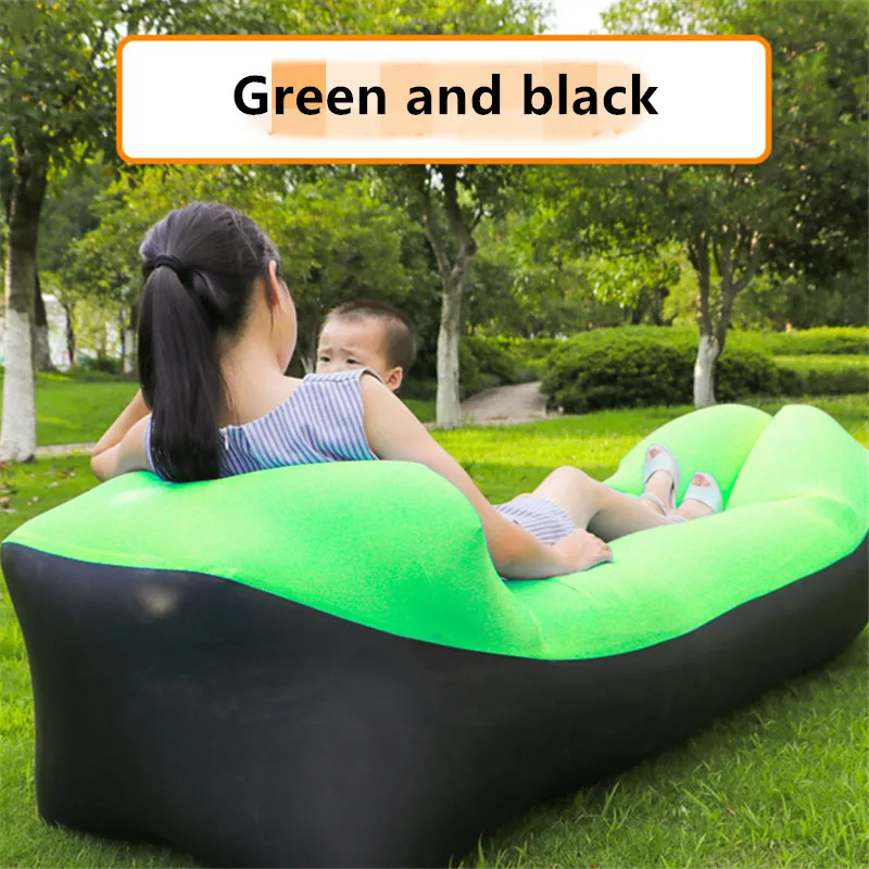 green 8 цветов, быстро надувной диван-кровать, сумка для отдыха на природе, портативная складная пляжная подушка, коврик для кровати, Воздушный Гамак, кресло, шезлонг, водонепроницаемый - Цвет: green