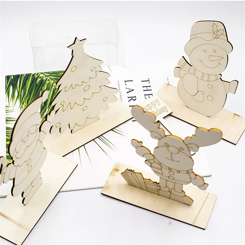 Деревянные настольные украшения Санта Клауса Детские картины деревянные доски