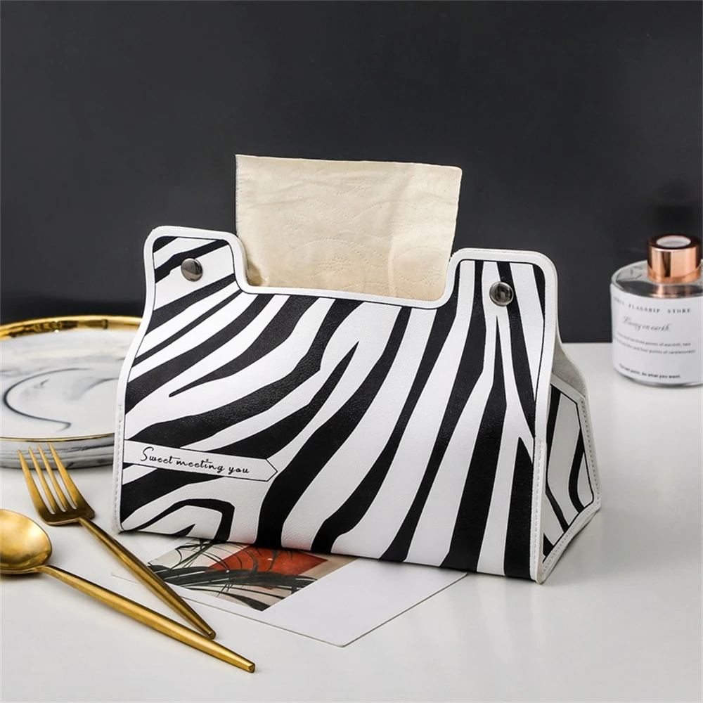 

Nordic Leather Tissue Box Pumping Box Home Living Room Creative Tissue Tube Car Desktop Paper Pumping Box Terior Napkin Holder