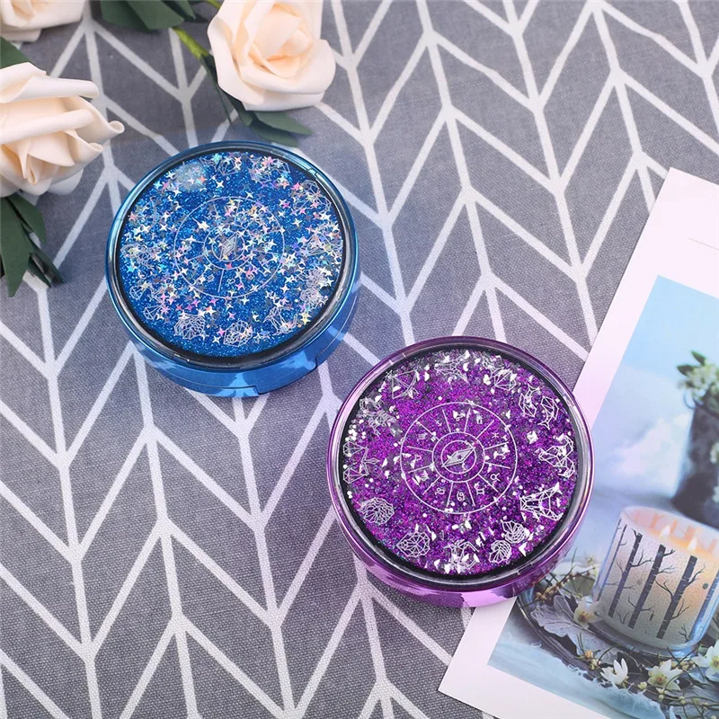 PINKSEE портативный Круглый с блестками и зыбучим песком дизайнерский чехол для
