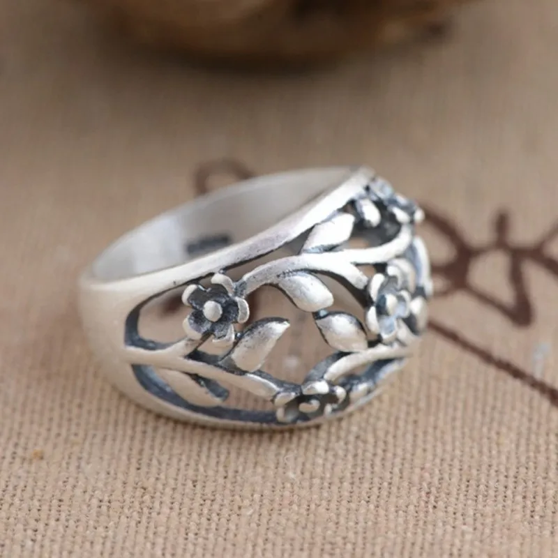 

BOCAI ювелирное изделие, Настоящее серебро, кольцо S990, серебро, матовый, богатый цветок, подарок, взрывной процесс