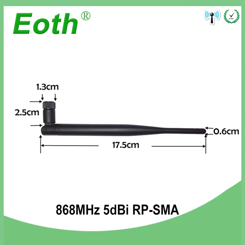 EOTH 5pcs 868mhz antenna 5dbi sma male 915mhz lora antene pbx iot module lorawan signal receiver antena high gain