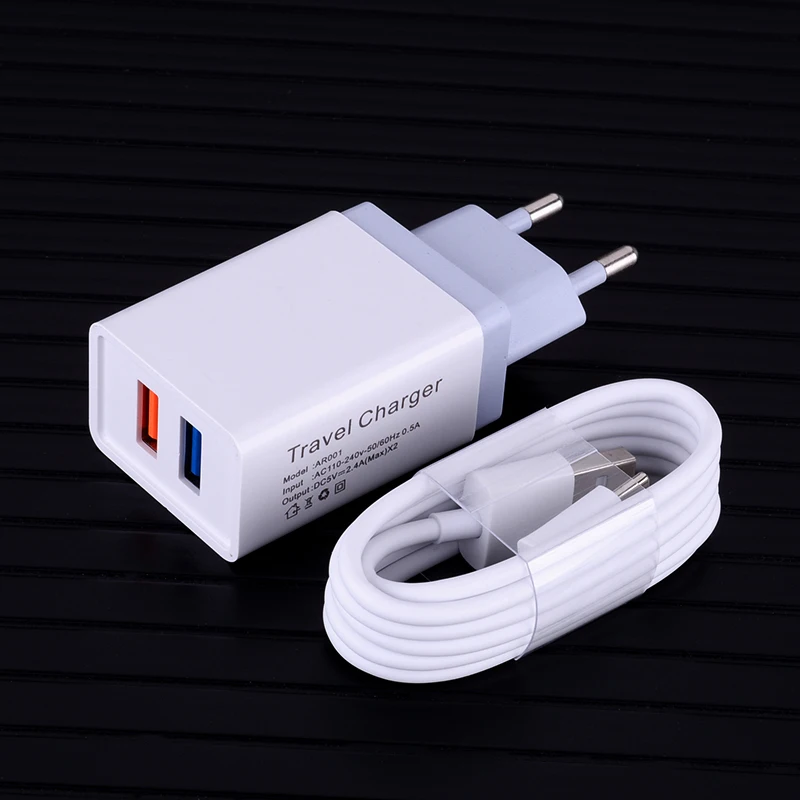 Настенное зарядное устройство 5 В 2 А адаптер USB Type-C Micro зарядный телефонный кабель