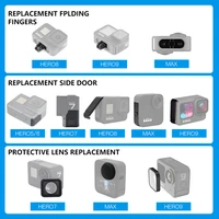 gopro offcial replacement accessories original side door folding fingers lens cover lens caps for hero 9 8 7 6 5