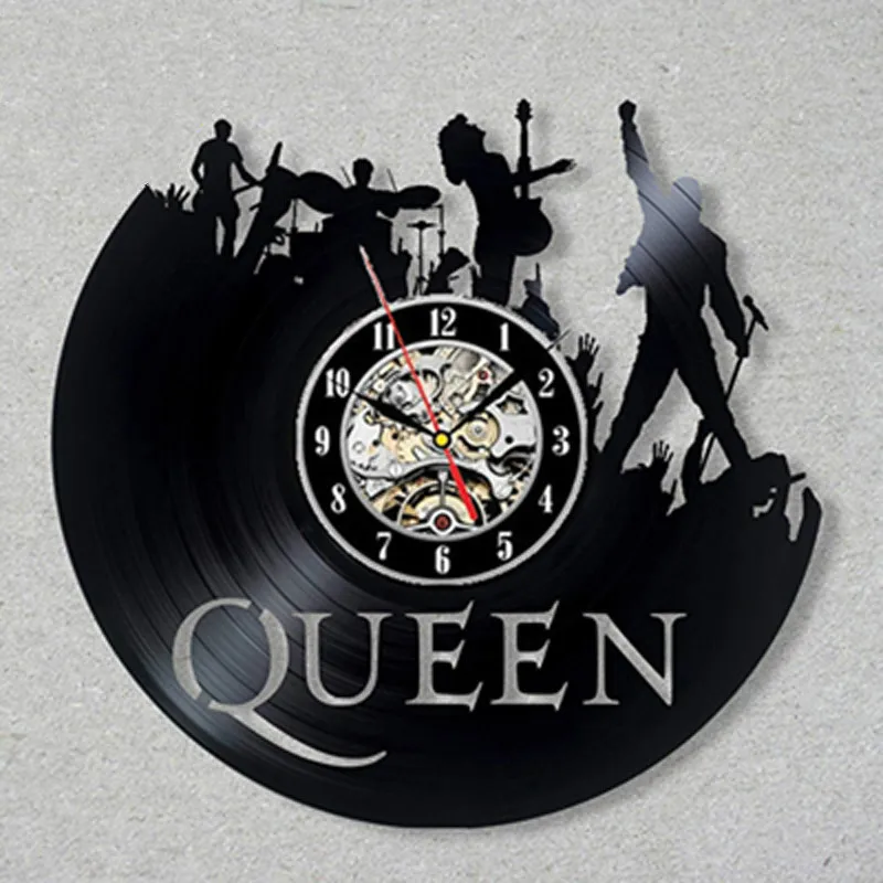 

Queen Rock Band Wandklok Modern Design Muziek Thema Classic Vinyl Record Klokken Muur Horloge Art Home Decor Geschenken voor muz