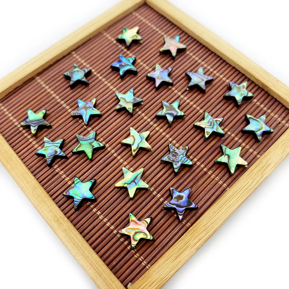 

2pcs Five-pointed Star-shaped Colorful Abalone Shell Beads Exquisite Loose Spacer Beads Bracelet Making Supplies Accessories