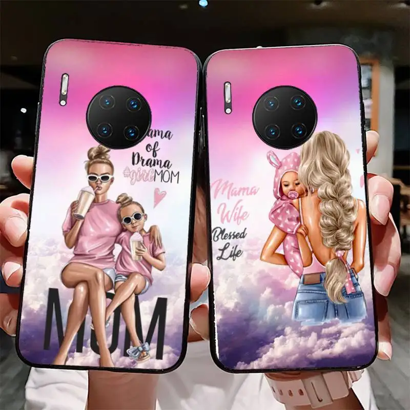 

Yinuoda Woman Fashion girl Super Mom baby Phone Case for Huawei Mate 20 10 9 40 30 lite pro X Nova 2 3i 7se