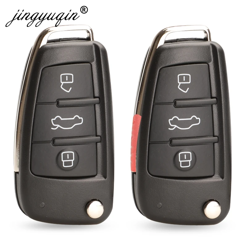 jingyuqin 3/4 Кнопки Складные дистанционного Флип ключа автомобиля Shell Fob для Audi A2 A3 A4 A6