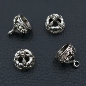 10pcs Silver Color Plated 3D Crown Charm Pendant Jewelry Findings Handmade Charms Pendants Jewelry Findings 15*13mm A2095