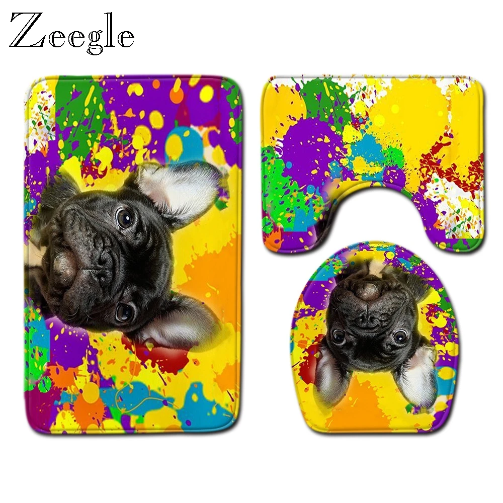 Zeegle современный 3 шт. коврик для ванной комнаты Набор Non slip Ванная комната душа WC