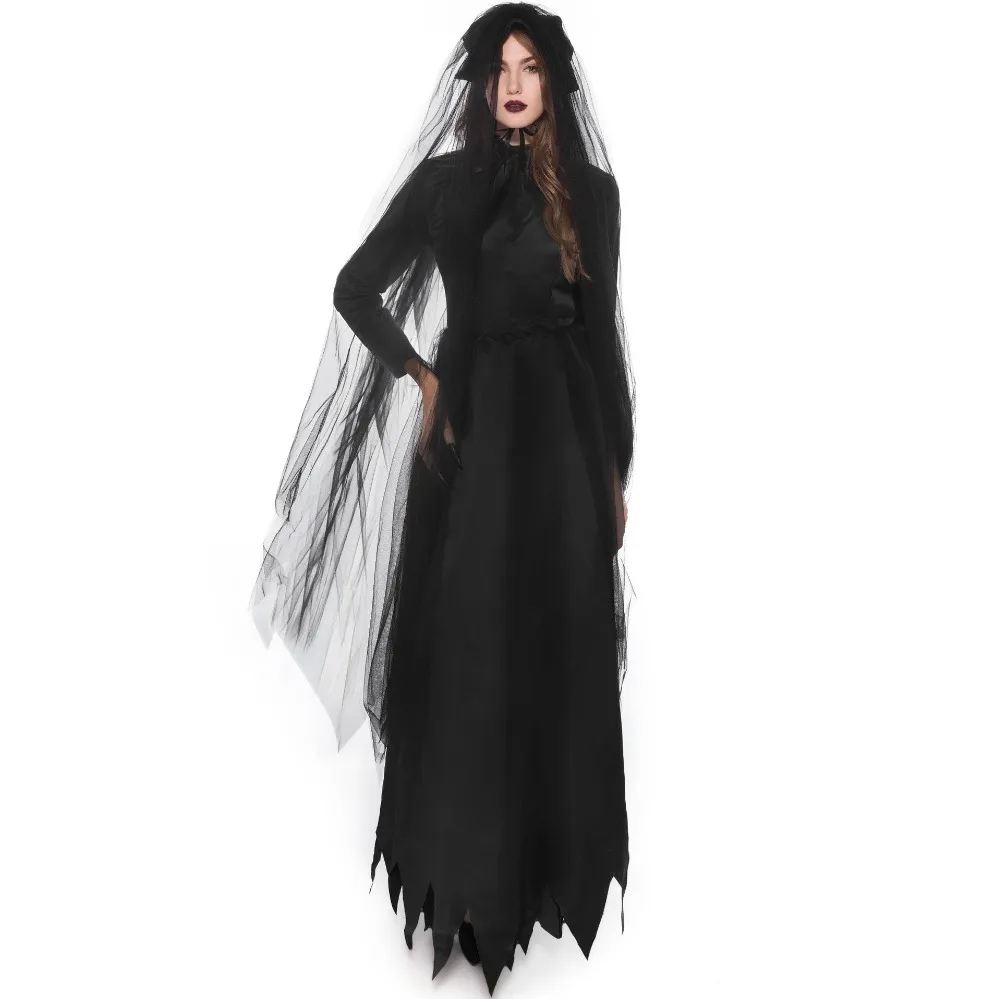Women Halloween Grim Reaper Witch Demon Vampire Cosplay Costumes Uniforms Long Dress Black Skirt Prom Party Stage Outfits Cloak |