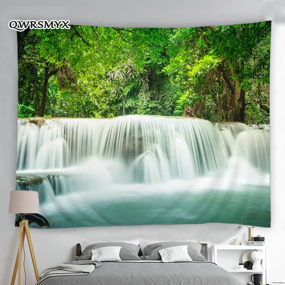 

Aesthetic Waterfall Forest Scenery Tapestry Wall Hangings Nature Landscape Decoration For Bedroom Room Decor Art Wall Tapestries