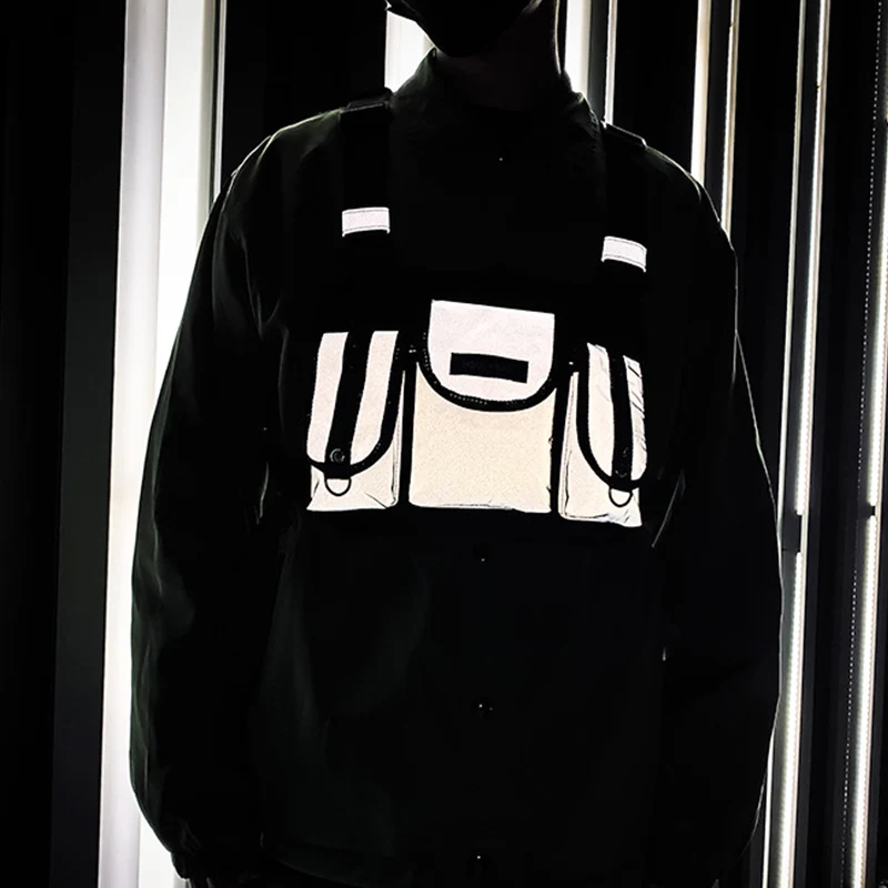 Тактическая нагрудная сумка светоотражающая в стиле хип-хоп унисекс | Багаж и