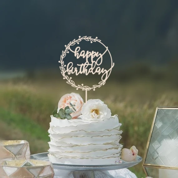 Топпер для торта С Днем Рождения индивидуальный подарок на день рождения торт