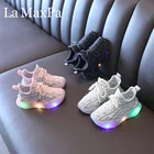 Новинка 2021, Детские светящиеся кроссовки, детская обувь для бега, светящиеся туфли для девочек, детская Повседневная дышащая сетчатая обувь