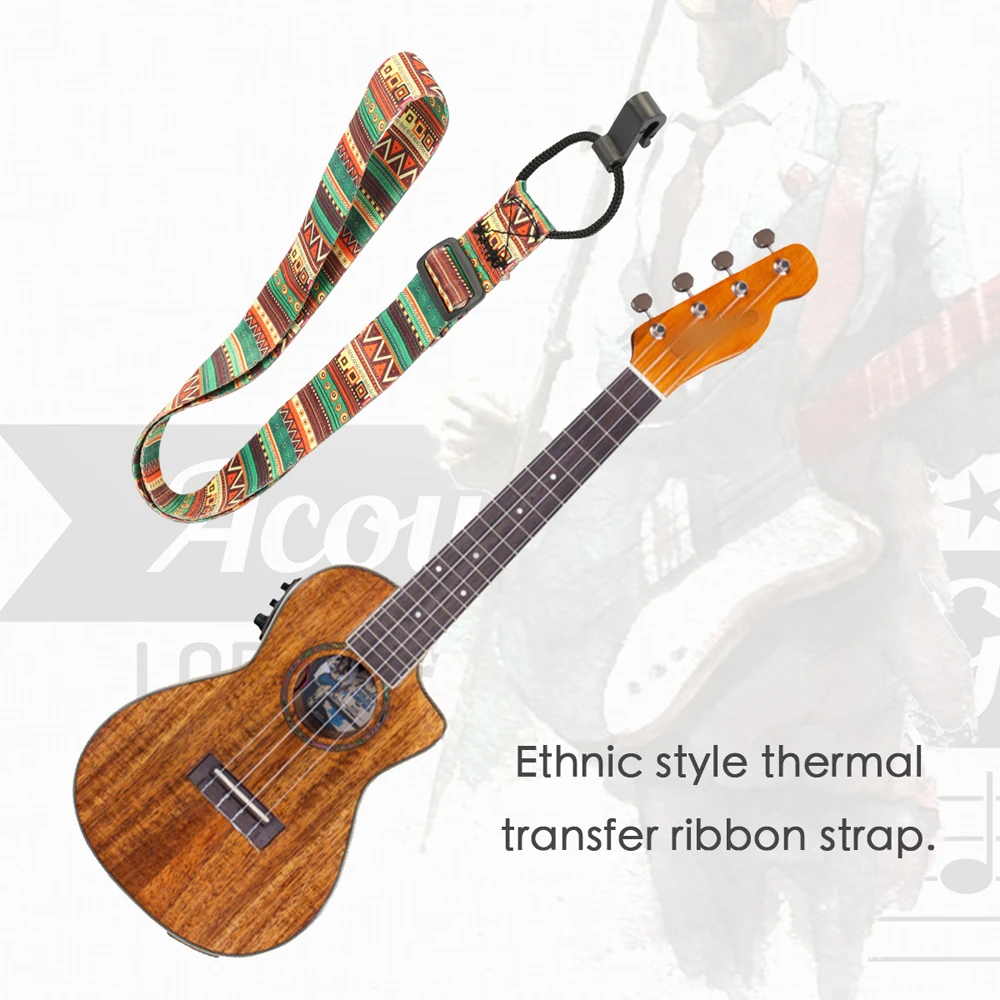 Цветные ремни для укулеле Термотрансферная лента в этническом стиле практичный
