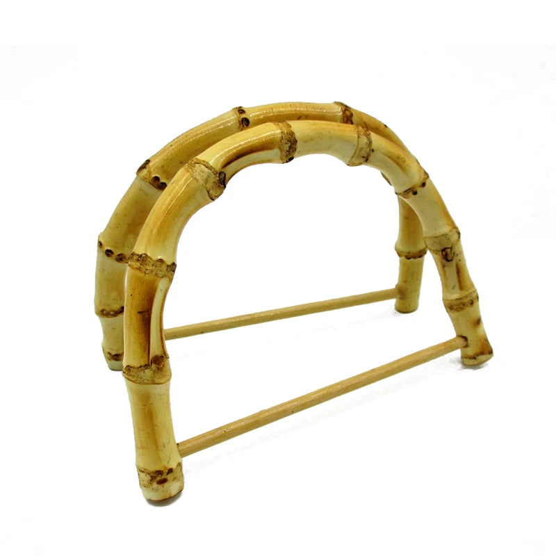 

1Pc Bamboo Root Handle Bamboo Circle Handle Handmade Handbag DIY Tote Purse Making Retro Bag Accessory D Shape Bag Handle