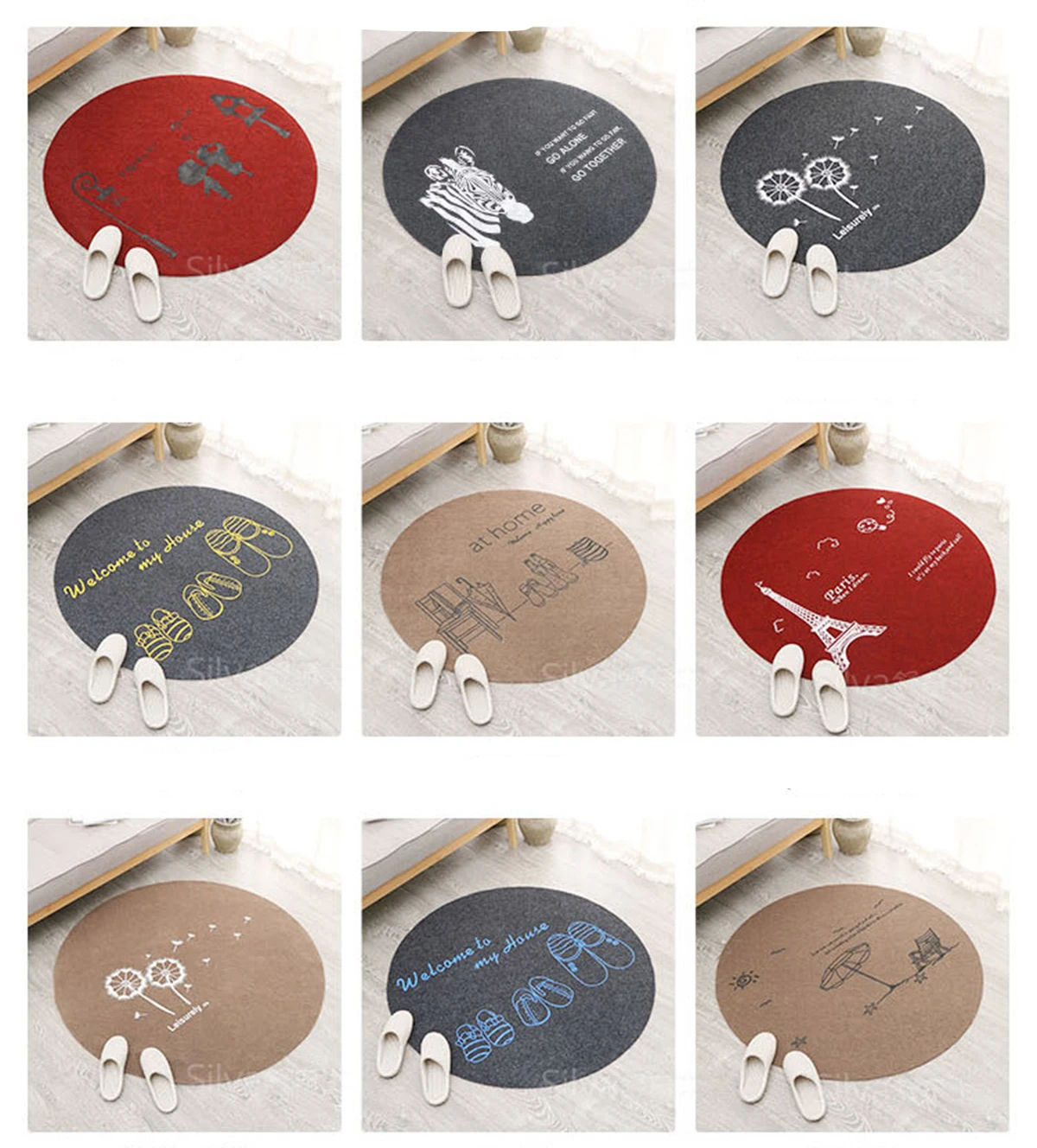 80 см Добро пожаловать Водонепроницаемый дверной коврик с мультяшной вышивкой