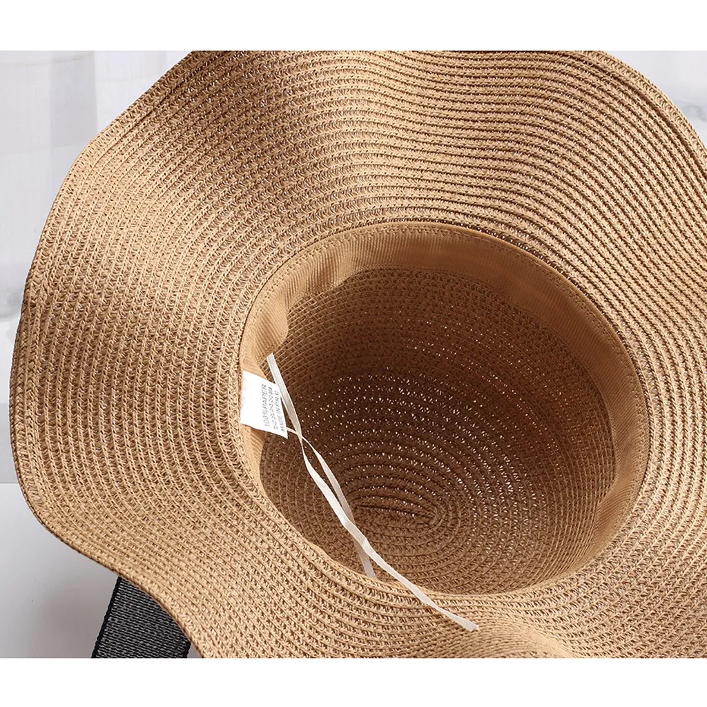 Персонализированная женская соломенная шляпа Пляжная шапка с УФ-защитой