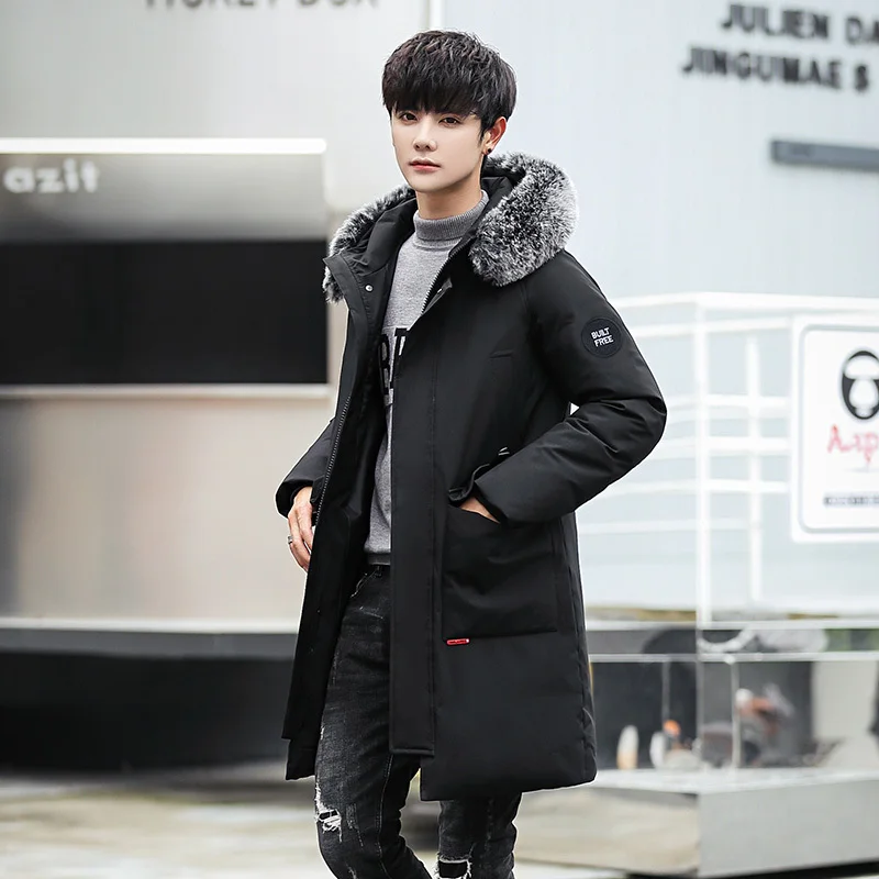 Новая модная осенне-зимняя верхняя одежда Мужская ветрозащитная меховая парка с
