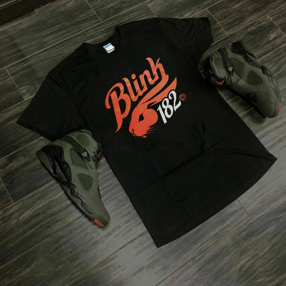 Новинка редкий мигание 182 красный кролик Логотип поп- панк-Группа Футболка США