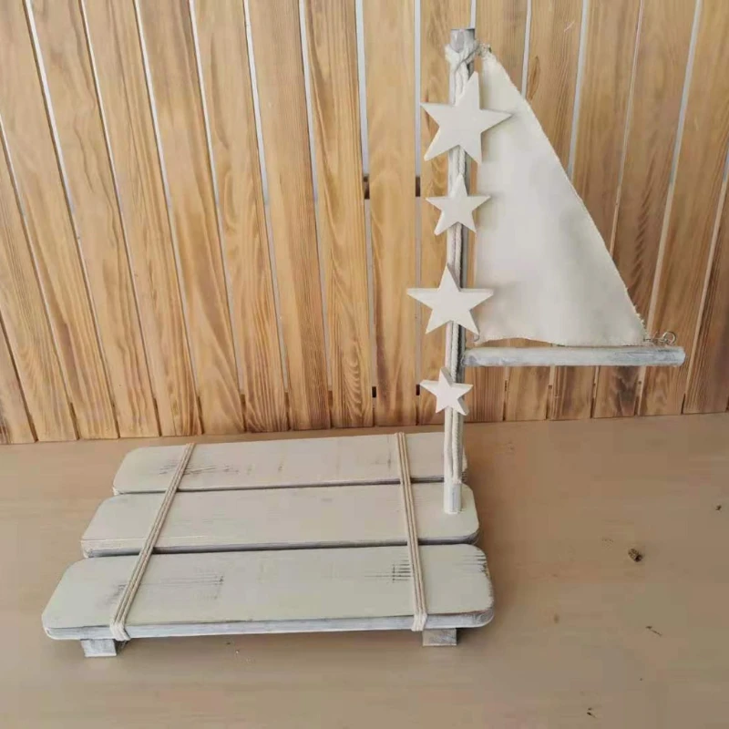 

XXFE Newborn Posing Mini Raft Baby Photo Shooting Props Bed Infant Photography Wooden Crib Accessories