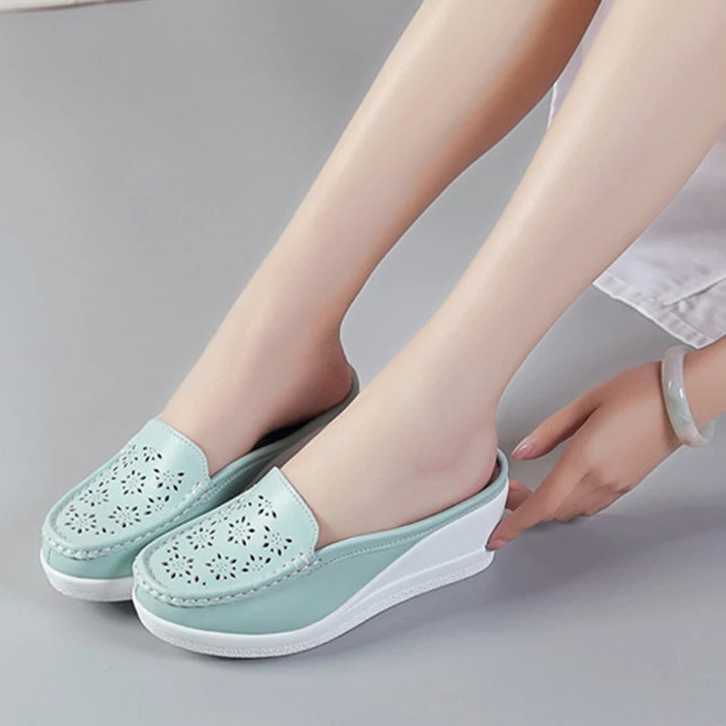 Шлепанцы YAERNI женские на платформе повседневные сандалии танкетка высокий каблук