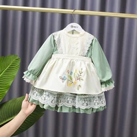 girls embroidered lace lolita princess spanish dress for new year 2022 baby evening party costume clothing 1 7 years