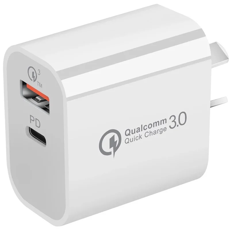 

For iPhone 12 Mini 11 Pro XR XS Max Samsung Xiaomi 18W PD Type C USB Fast Charger Power wall Phone Adapter US EU UK 20W Quick