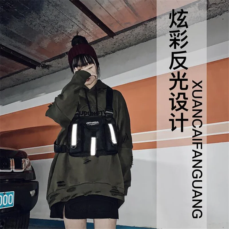 Мужской женский мужской тактический рюкзак Harajuku в стиле хип-хоп нагрудная сумка