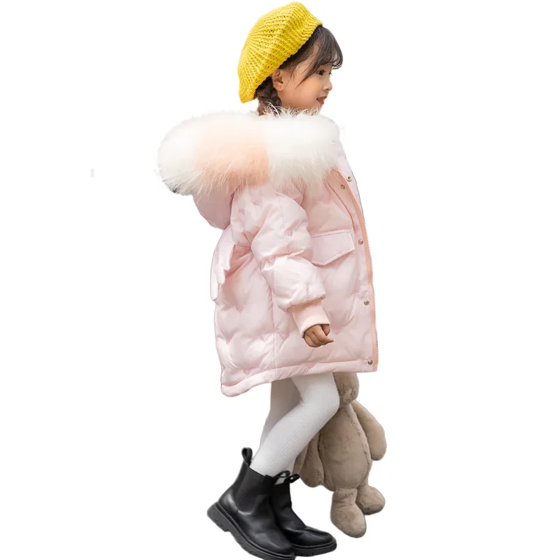 

1-6 years children clothes Girl Down Jacket Coat Baby winter white duck down jacket Korean Pink Angel Wings girls winter clothes