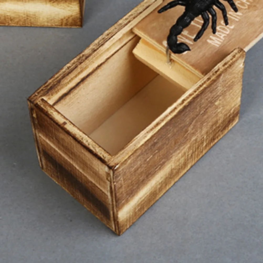 Детская забавная игрушка деревянная шалость сюрприз для животных коробка паука