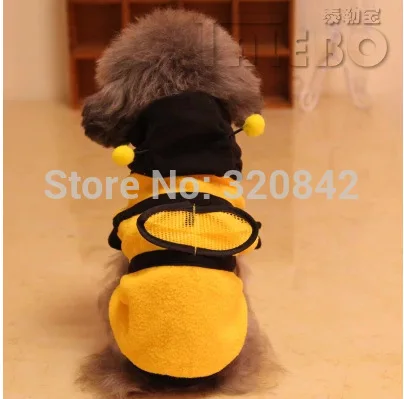 

Dogs clothes Cute Fleece Bumble Bee Lovely Wings Dog Cat Pet Harness Costume Apparel Clothes Coat pets hoodies clothing